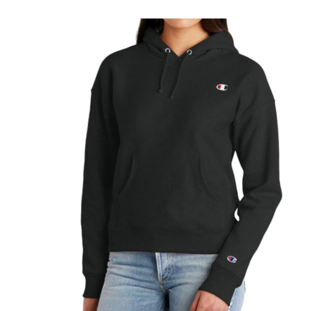 Champion Women's  Reverse Weave Heavyweight Hoodie Sweatshirt Black Size Small